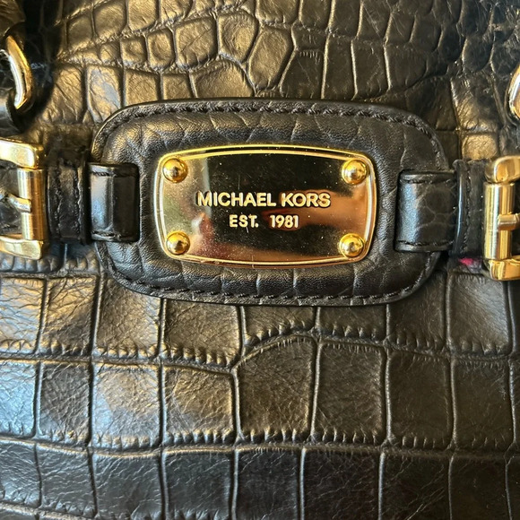 Michael Kors croc embossed Hamilton Large Satchel - Picture 2 of 10